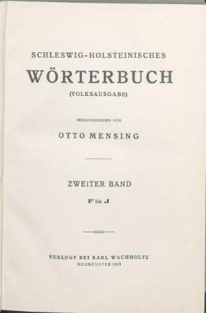 Zweiter Band: F bis J
