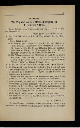 IV. Die Schlacht um den Maas-Übergang am 1. September 1914
