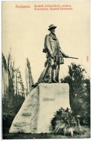 Budapest. Kronprinz-Rudolf-Denkmal (1908) : Budapest. Denkmal für Kronprinz Rudolf von Österreich (1908; Miklós Ligeti) im Stadtwäldchen