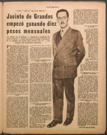 Jacinto de Grandes empezó ganando diez pesos mensuales : Los "Self-Made-Men"