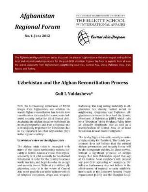 Uzbekistan and the Afghan reconciliation process