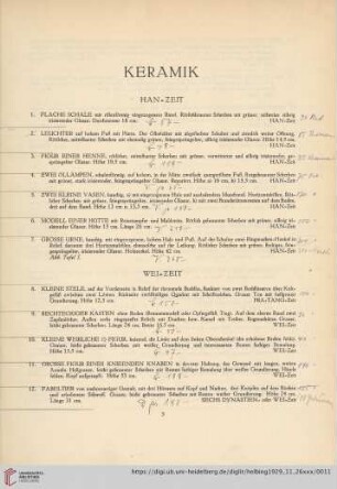 Keramik (Nr. 1-185)