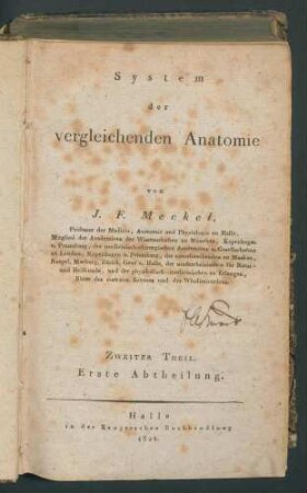 System der vergleichenden Anatomie / von J. F. Meckel 2. Th.,1