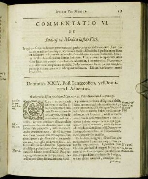 Commentatio VI. De Iudicij Medica instar Fici.
