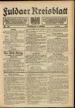 Ausgabe vom Dienstag, den 23. Oktober 1917.