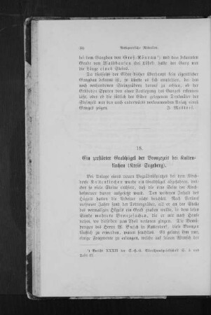 18. Ein zerstörter Grabhügel der Bronzezeit bei Kaltenkirchen (Kreis Segeberg).