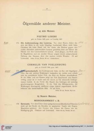 Ölgemälde anderer Meister (Nr. 176-199)
