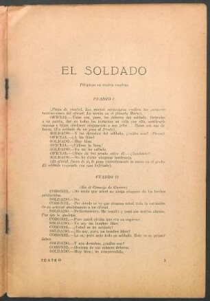 El soldado : petipieza en cuatro cuadros