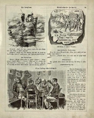"Zu sorgsam" "Räthselhafte Inschrift" "Eine lustige Gesellschaft"