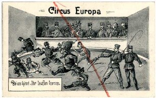 Kriegs-Postkarte Nr. 8: Circus Europa (wie Silbermann Nr. 8) (verboten)