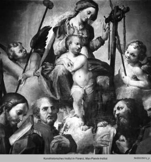 Die Madonna mit Kind, den Heiligen Hieronymus, Paulus, Petrus, Jakobus Major und dem Seligen Raniero Fasani