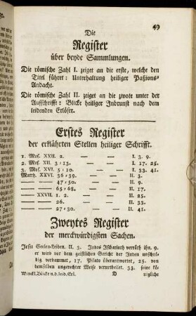 Die Register über beyde Sammlungen.
