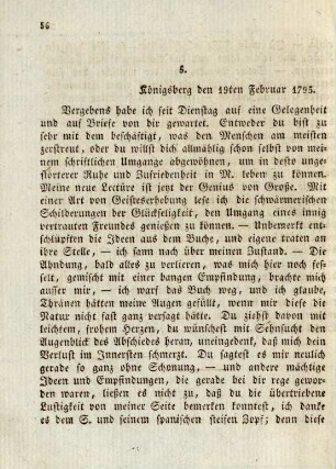 5 [4]. Königsberg den 19ten Februar 1795.
