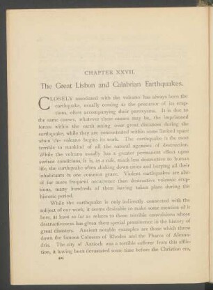 Chapter XXVII. - The Great Lisbon and Calabrian Earthquakes