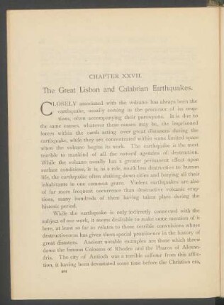 Chapter XXVII. - The Great Lisbon and Calabrian Earthquakes