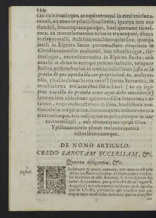 De nono articulo. Credo Sanctam Ecclesiam, etc.