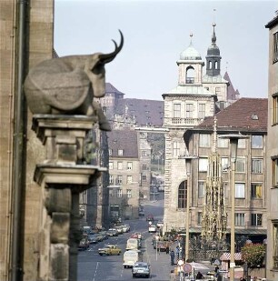 Nürnberg. Stadtansicht, Blick in einen Straßenzug