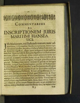 [Commentarius ad Titulum I. - IV.]
