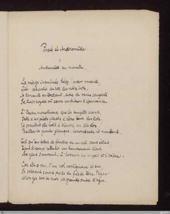I. Andromède au monstre