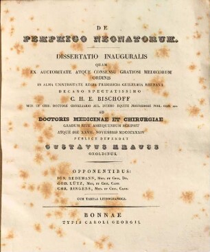 De pemphigo neonatorum : Diss. inaug. ; cum tab. lith.