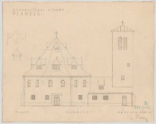 Fischer, Theodor; Planegg bei München (Bayern); Ev. Waldkirche - Südseite (Ansicht)