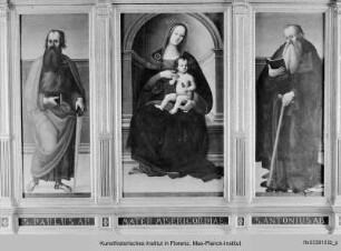 Altartafel: Madonna mit Kind, Paulus, Antonius Abbas