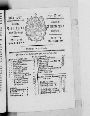 35tes Stück, Ausgabe vom 30.08.1797
