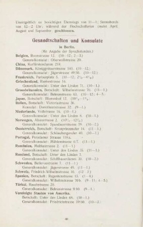 Gesandtschaften und Konsulate