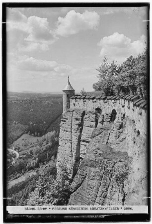 Sächsische Schweiz. Festung Königstein. Abratzkyfelsen