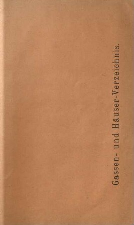 Gassen- und Häuser-Verzeichnis