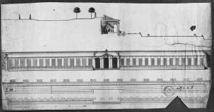 Großsedlitz, Untere Orangerie, Riß, Schnitt, Ansicht