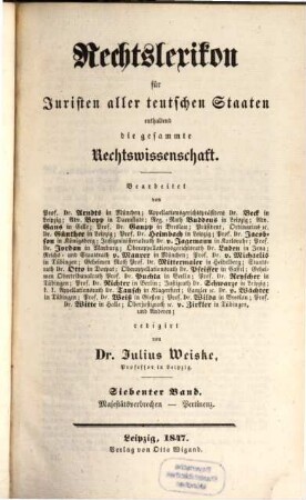 Rechtslexikon für Juristen aller teutschen Staaten enthaltend die gesammte Rechtswissenschaft, 7. Majestätsverbrechen - Pertinenz