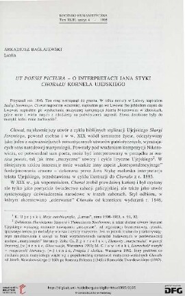 43: Ut poesis pictura - o interpretacji Jana Styki Chorału Kornela Ujejskiego