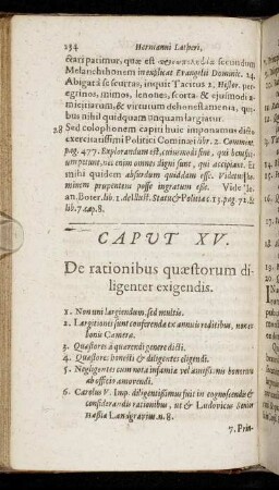 Caput XV. De rationibus quæstorum diligenter exigendis.