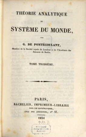 Théorie analytique du système du monde, 3