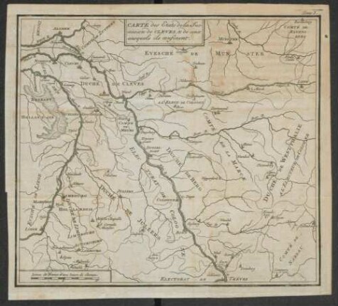 Carte des Etats de la Succession de Cleves, & de ceux ausquels ils confinent
