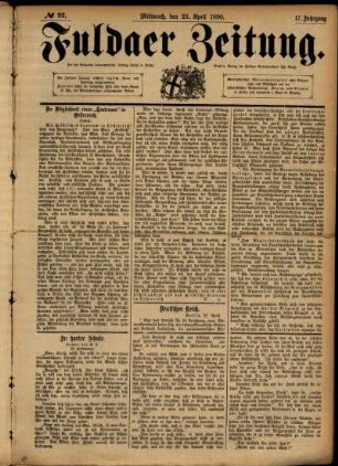 Ausgabe vom Mittwoch, den 23. April 1890.