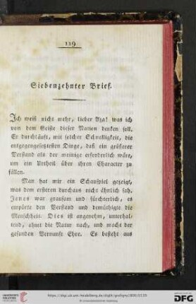 Siebenzehnter Brief
