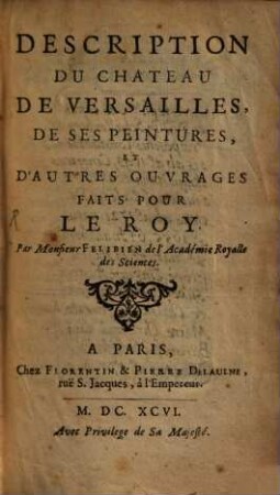 Description du château de Versailles