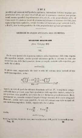 Ricerche di analisi applicata alla geometria.