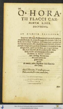 QUINTI HORATII FLACCI CARMINUM LIBER SECUNDUS