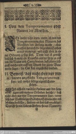I. Von den Temperamenten oder Naturen des Menschen