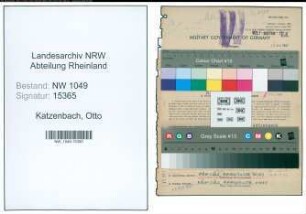 Entnazifizierung Otto Katzenbach , geb. 29.09.1908 (Studienrat)