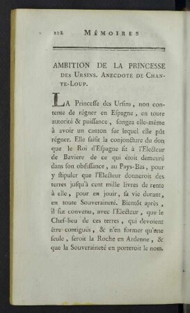 Ambition de la Princesse des Ursins.