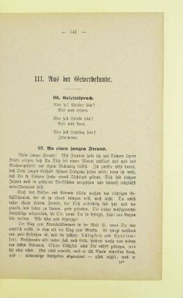 III. Aus der Gewerbekunde