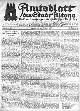 Nummer 23 : Sonnabend, den 6. Juni 1925