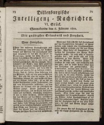 VI. Stück... den 6. Februar 1802 - IX. Stück... den 27. Februar 1802.