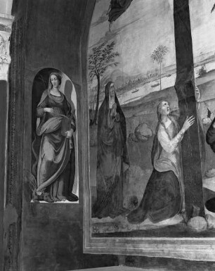 Nischenausmalung zum Altar der Familie Peroni — Heilige Margarethe