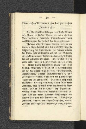 Vom 20sten December 1796 bis zum 20sten Januar 1797. - [Vom 20sten November bis zum 20sten December.]