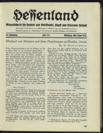 Heft 5/6, Mai/Juni 1932